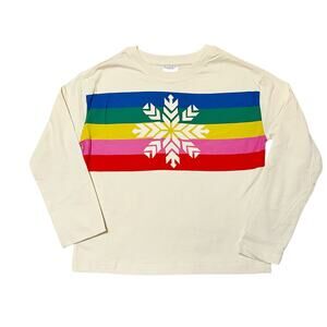 NWT Hanna Andersson Rainbow Snowflake Graphic Tee Size 6/7